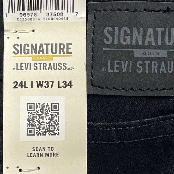 NWT Signature by Levi Strauss Women Mid-Rise Bootcut Stretch Black Jean Plus 24L - Picture 5 of 12